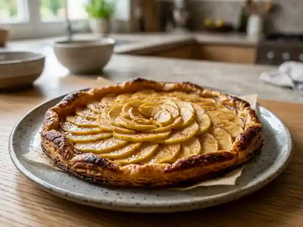 Tarte fine croustillante aux pommes acidulées - Photo de présentation