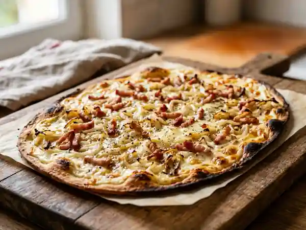 Flammekueche croustillante et fondante - Photo de présentation