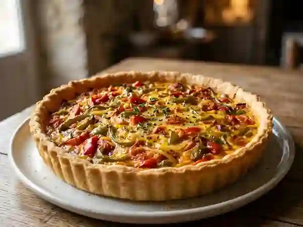 Tarte fondante à la piperade ensoleillée - Photo de présentation