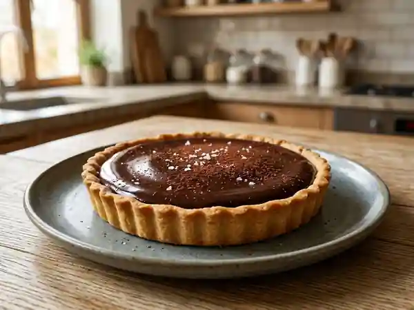 Tarte intense au chocolat noir fondant - Photo de présentation
