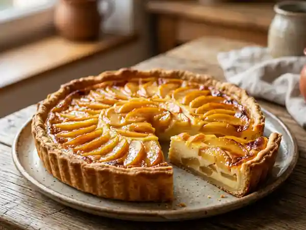 Tarte Fondante aux Pommes et Flan Vanillé - Photo de présentation
