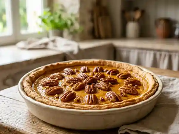Tarte au potimarron crémeuse et pécan croquantes - Photo de présentation