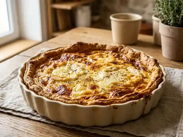 Tarte fondante au Saint-Marcellin et noix - Photo de présentation
