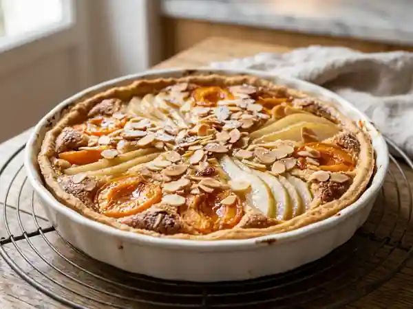 Tarte Fondante Abricot Poire et Amandes Croquantes - Photo de présentation