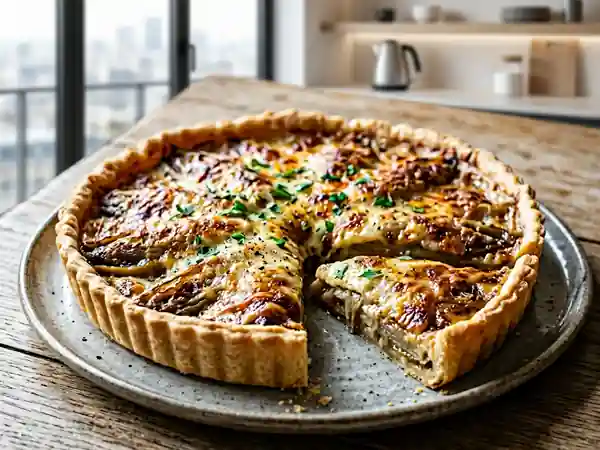 Tarte fondante aux endives caramélisées et fromage - Photo de présentation