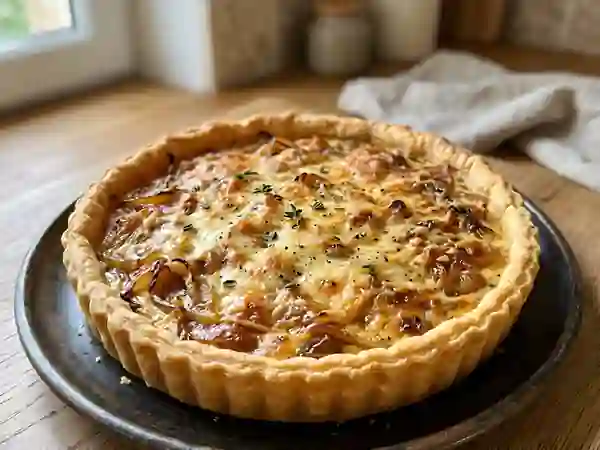 Tarte fondante aux oignons caramélisés - Photo de présentation
