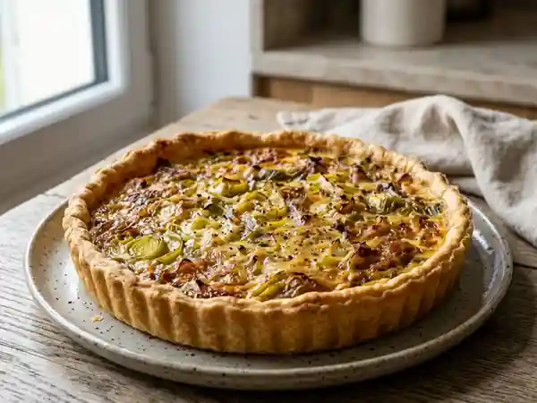Tarte Crémeuse Poireaux et Oignons Confits - Photo de présentation