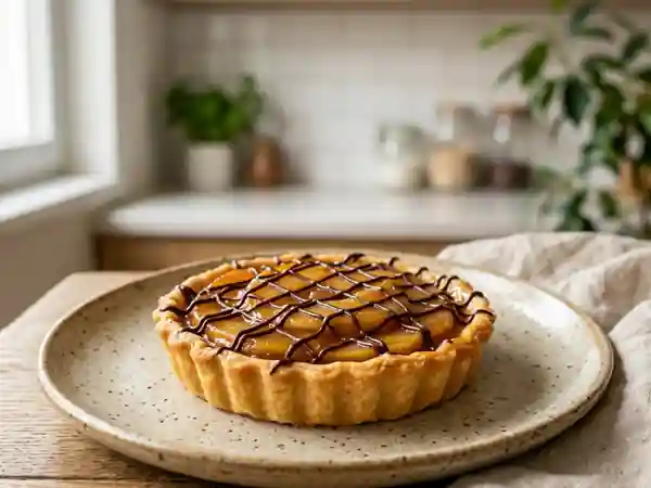 Tarte Fondante Pommes, Caramel et Chocolat - Photo de présentation