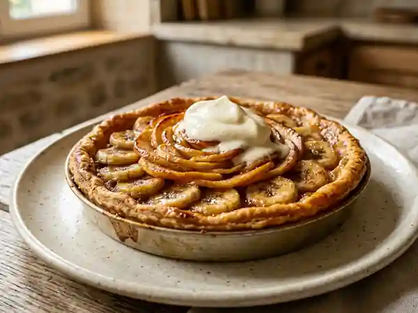 Tarte Fondante Pomme-Banane Caramélisée - Photo de présentation