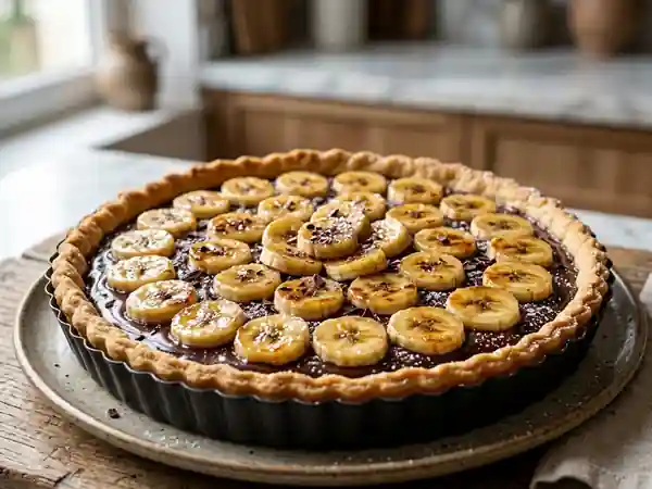 Tarte fondante banane chocolat : dessert gourmand et facile - Photo de présentation