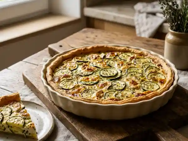 Tarte fondante chèvre et courgettes - Photo de présentation