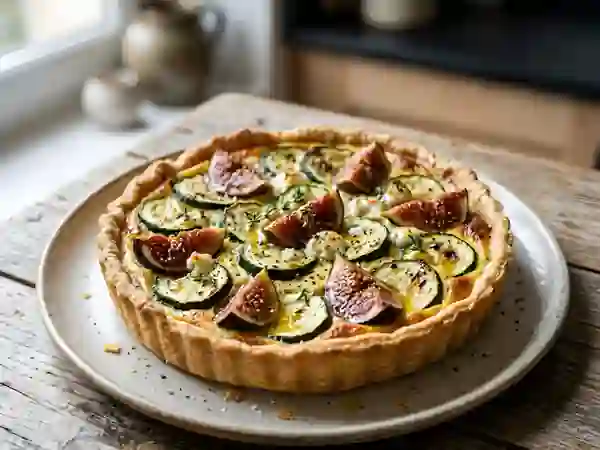 Tarte courgettes, figues et chèvre - Photo de présentation