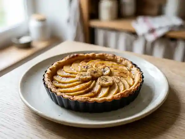 Tarte fondante pomme-banane à la cannelle - Photo de présentation