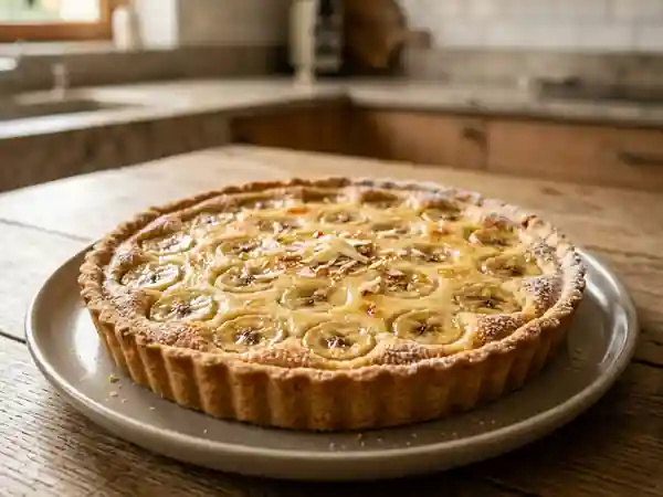 Tarte fondante banane et chocolat blanc - Photo de présentation