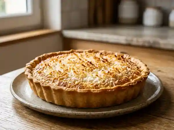 Tarte fondante à la noix de coco fraîche - Photo de présentation