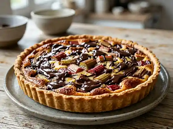 Tarte Rhubarbe et Chocolat Fondant - Photo de présentation