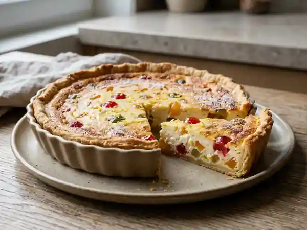 Tarte gourmande à la ricotta et aux fruits confits - Photo de présentation
