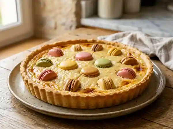 Tarte au riz crémeuse et macarons croquants - Photo de présentation