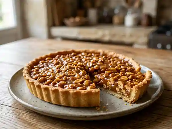 Tarte gourmande aux cacahuètes caramélisées - Photo de présentation