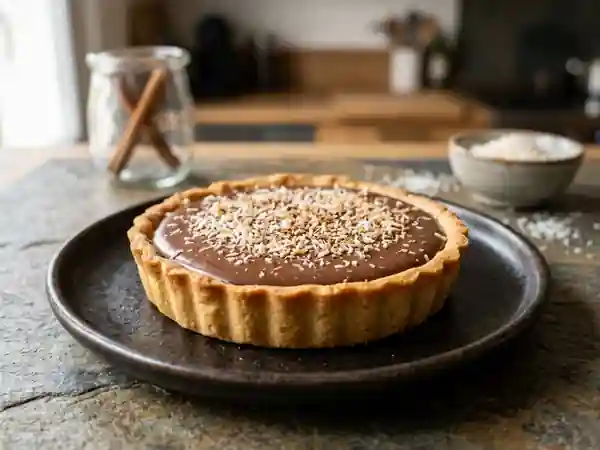 Tarte Fondante aux Deux Chocolats, Cannelle et Coco - Photo de présentation
