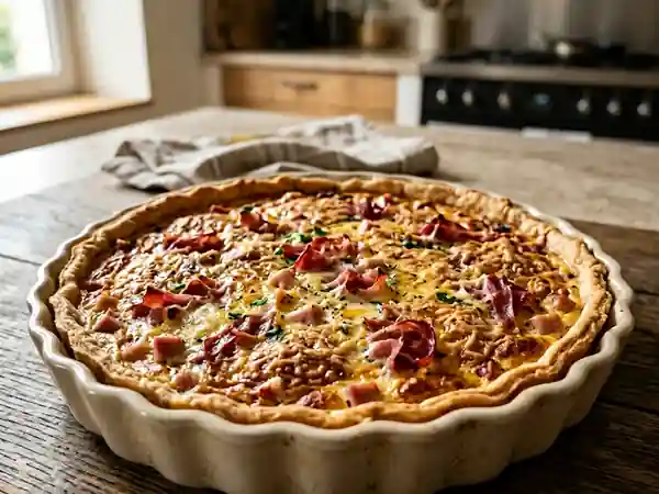 Tarte gourmande aux deux jambons fondants - Photo de présentation