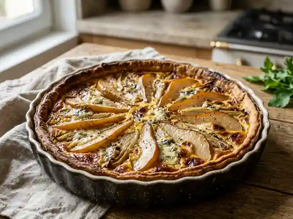 Tarte gourmande aux endives, poires et fromage bleu - Photo de présentation