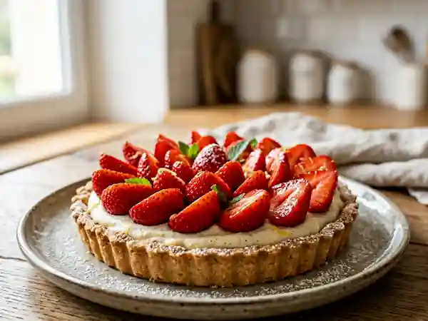 Tarte aux fraises et faisselle fondante - Photo de présentation