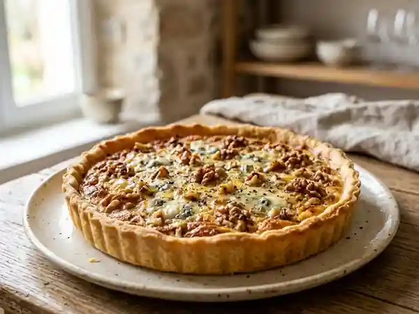 Tarte gourmande aux noix et roquefort - Photo de présentation