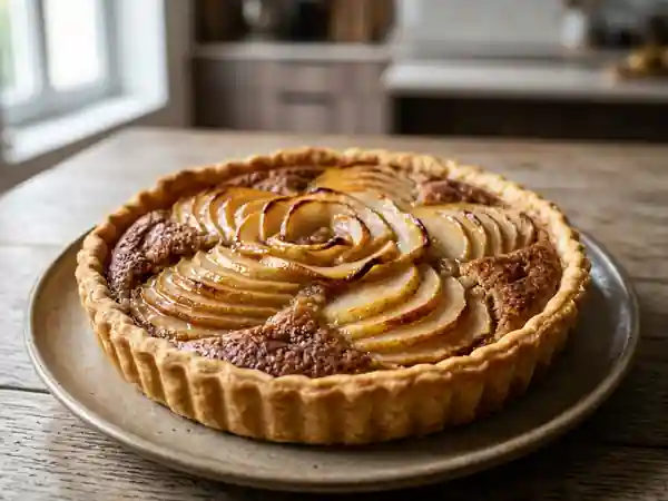 Tarte fondante poire et crème de marron - Photo de présentation