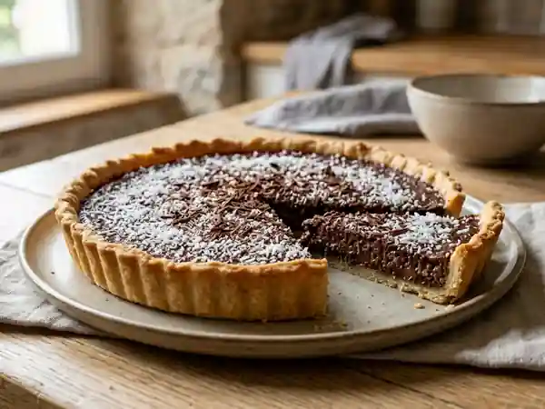 Tarte intense chocolat et noix de coco - Photo de présentation