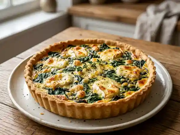 Tarte légère aux épinards frais et chèvre fondant - Photo de présentation