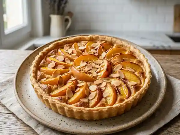 Tarte légère aux pêches fondantes - Photo de présentation
