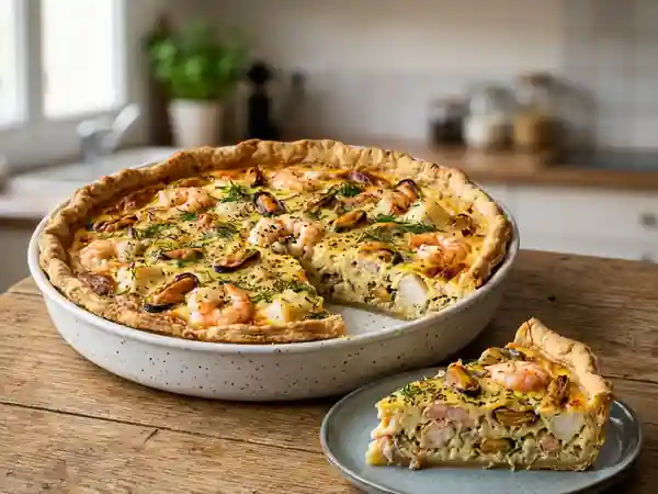 Tarte marine fondante crevettes et aneth - Photo de présentation