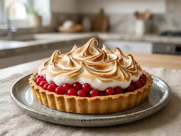 Tarte meringuée aux groseilles : douceur acidulée et croquante - Photo de présentation
