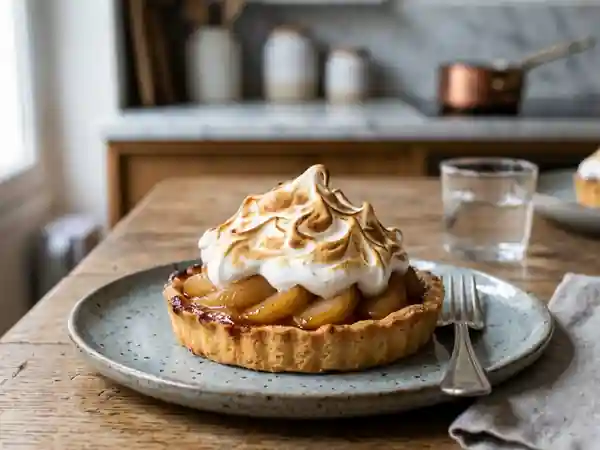 Tarte meringuée aux poires fondantes : recette gourmande et facile - Photo de présentation