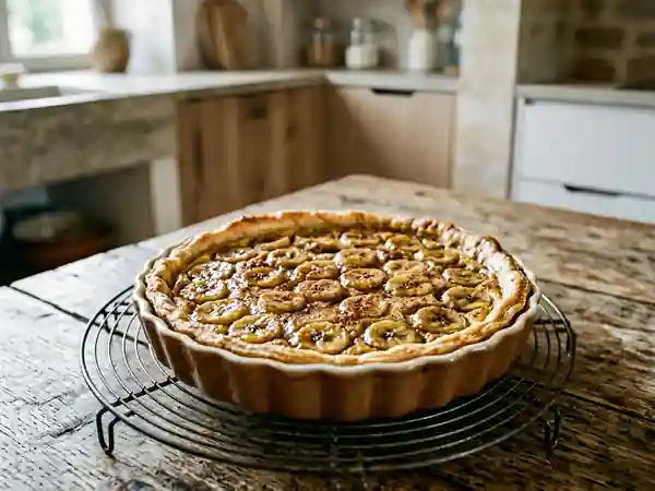 Tarte moelleuse à la banane et à la cannelle, recette facile et gourmande - Photo de présentation