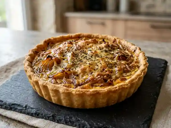 Tarte niçoise aux oignons fondants et herbes de Provence - Photo de présentation