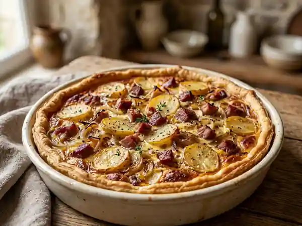 Tarte paysanne au canard : recette rustique et gourmande - Photo de présentation