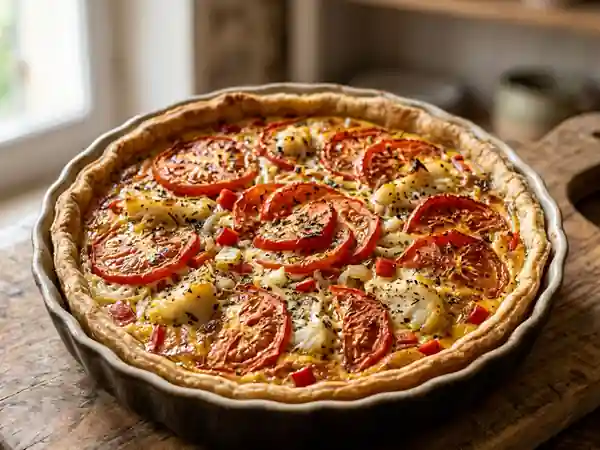 Tarte provençale à la morue et poivrons fondants - Photo de présentation