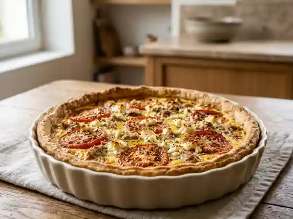 Tarte provençale au thon et à la feta : recette savoureuse et facile - Photo de présentation