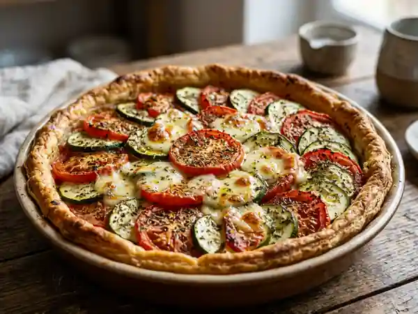 Tarte Provençale croustillante tomate mozzarella - Photo de présentation