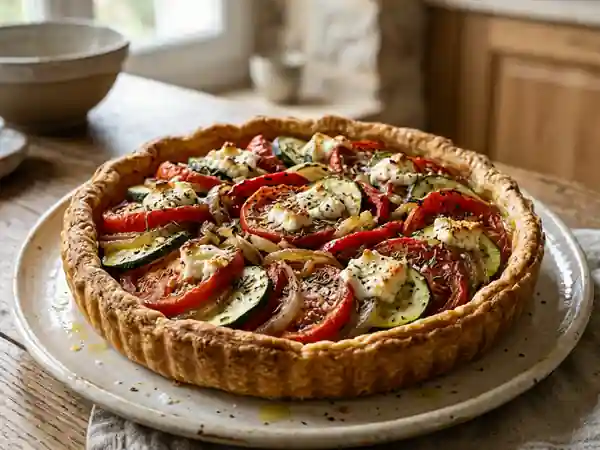 Tarte provençale maison aux légumes du soleil - Photo de présentation
