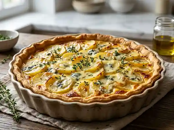 Tarte fondante au roquefort et pommes de terre - Photo de présentation