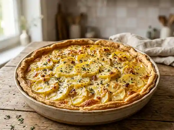 Tarte fondante aux pommes de terre et thym - Photo de présentation