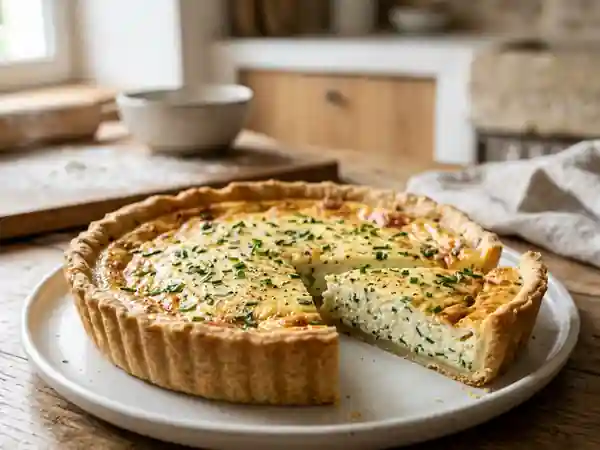 Tarte salée au fromage blanc onctueux et herbes fraîches - Photo de présentation