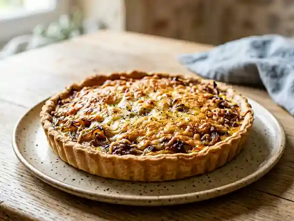 Tarte salée aux oignons caramélisés et comté fondant - Photo de présentation