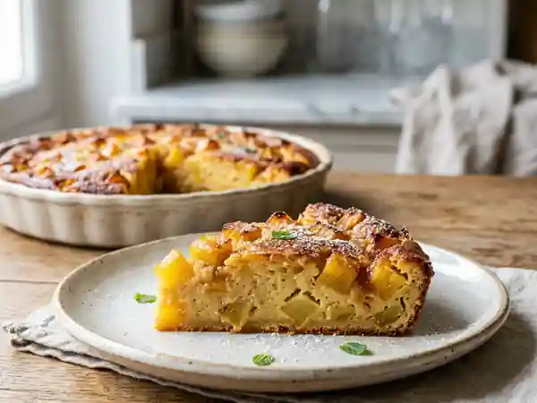 Tarte sans pâte à l'ananas : dessert léger et fruité - Photo de présentation