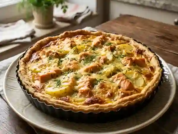 Tarte saumon-pommes de terre à l'aneth - Photo de présentation