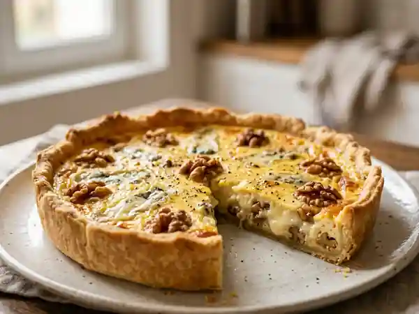 Tarte fondante Fourme d'Ambert et Noix - Photo de présentation