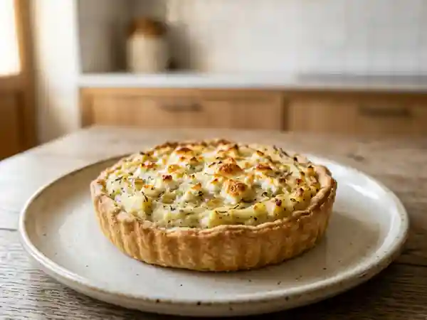 Tarte onctueuse purée de pomme de terre et chèvre - Photo de présentation